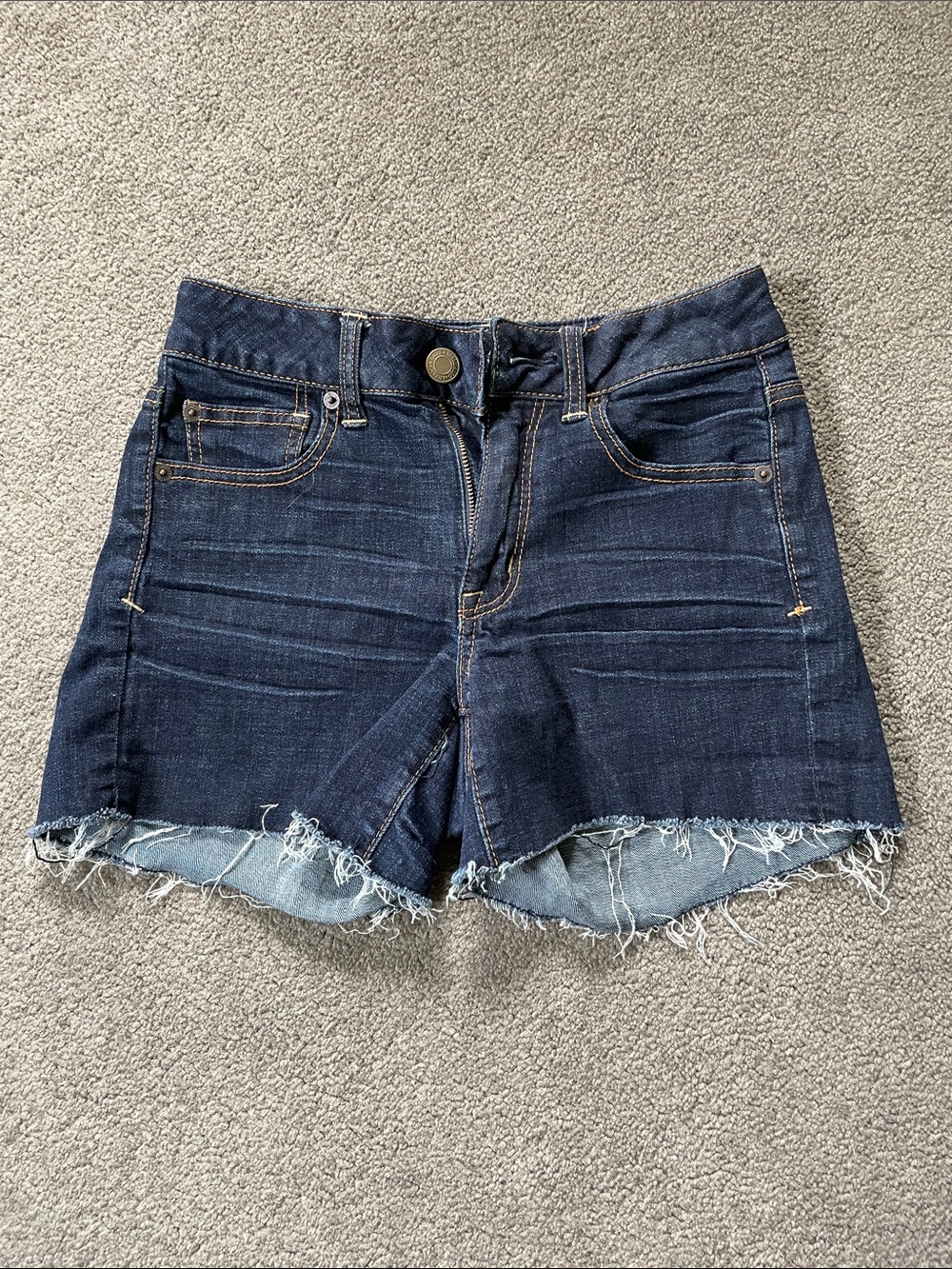American Eagle Outfitters Dark Blue Denim Cutoff Shorts